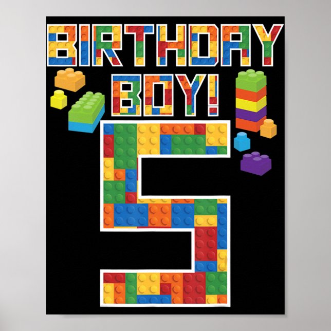 Cute 5:e födelsedagsgåva 5 år gammal Byggnad Poster (Framsidan)