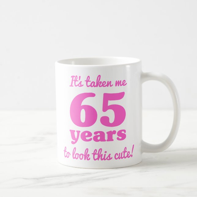 Cute 65e Birday for Women Kaffemugg (Höger)