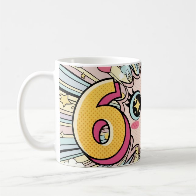 Cute 6 7 Brainrot Chibi Anime Kaffemugg (Vänster)