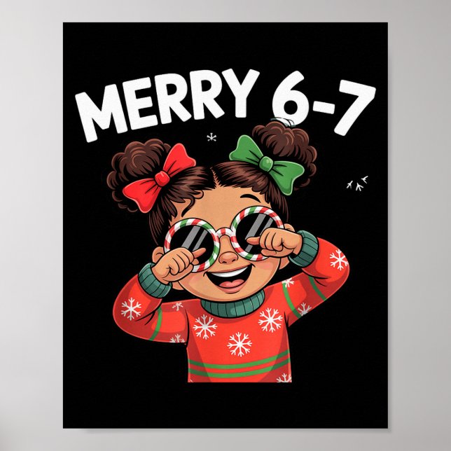 Cute 6 7 Six Seven Meme Christmas Women Men Kids  Poster (Framsidan)