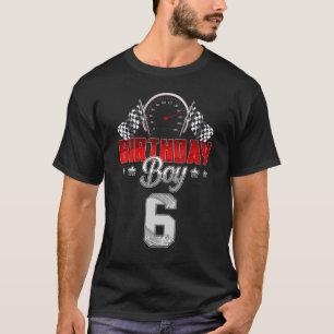 Cute 6e Birthday Boy 6 Years Tävling Car Boys Ki T Shirt