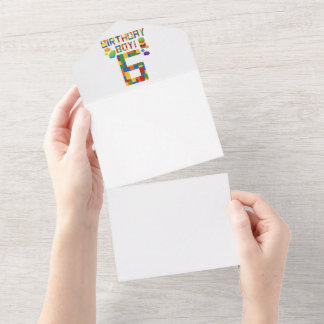 Cute 6e Birthday Gift 6-åriga blocket Byggnad