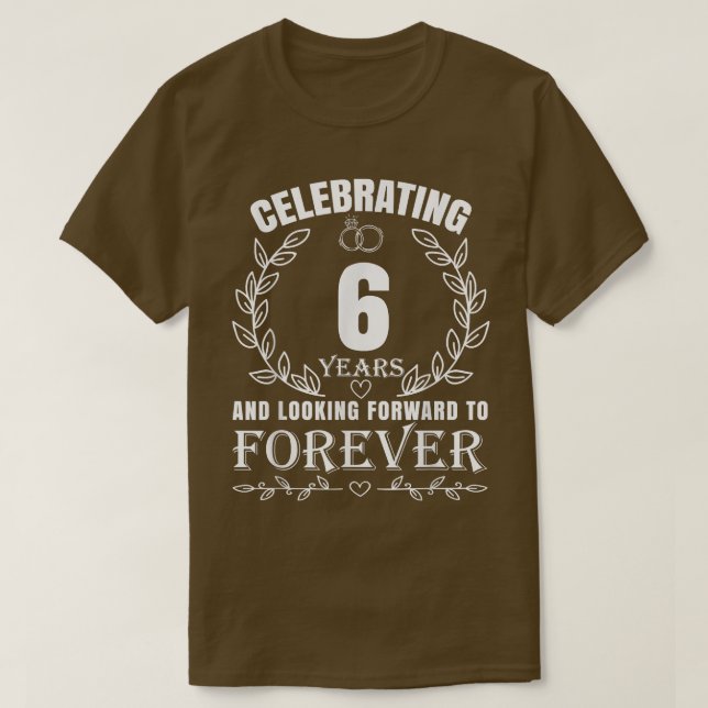 Cute 6e Bröllop-årsdagen för Par, gift 6 T Shirt (Design framsida)