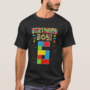 Cute 6e födelsedag 6 år gamla Byggnader i block T Shirt