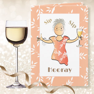 Cute 80:e födelsedag, female Champagne Toast Kort