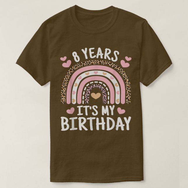 Cute 8 år gammal 8:e födelsedag regnbåge min t shirt (Design framsida)