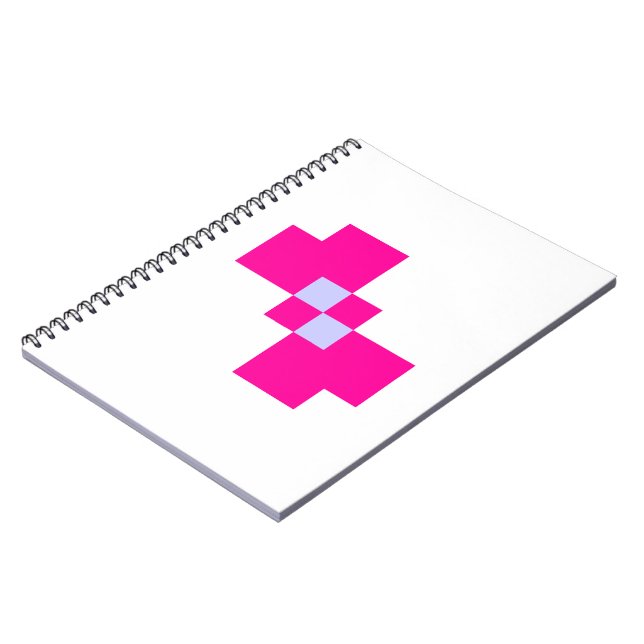 Cute 8-bitars pixelfält anteckningsbok med spiral (Vänstra Sidan)