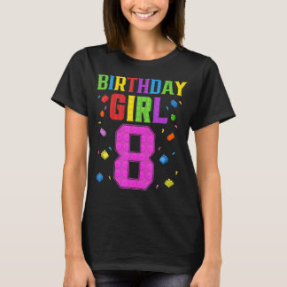 Cute 8:e födelsedagen 8 år gammal Block Byggnad Gi T Shirt