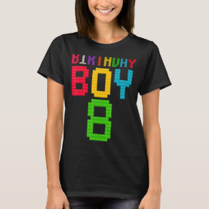 Cute 8th Birthday Gift 8 ÅRS Gammalt block Byggnad T Shirt