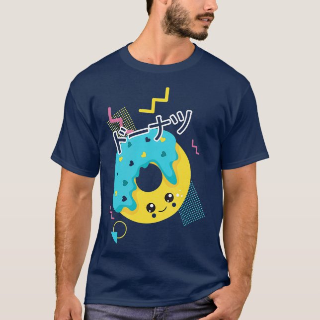 Cute 90s Japanska Kawaii Donut T Shirt (Framsida)