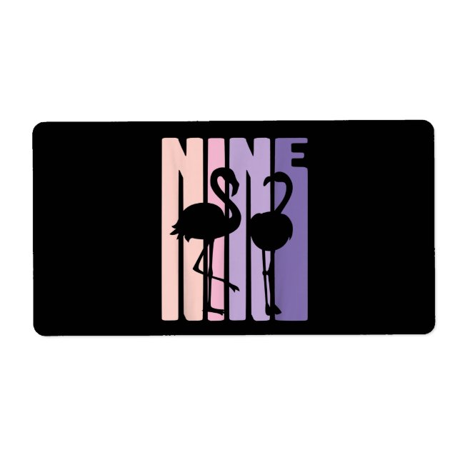 Cute 9:e födelsedagspresent I Flamingo I 9 år gamm Fraktsedel (Framsidan)