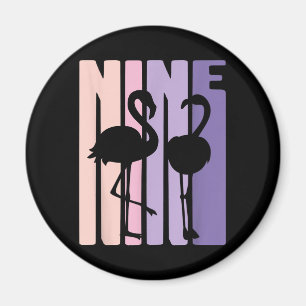 Cute 9:e födelsedagspresent I Flamingo I 9 år gamm Magnet