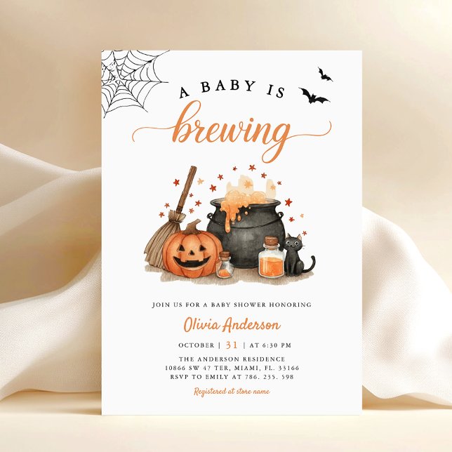Cute A Baby brinner Halloween Baby Shower Inbjudningar (Skapare uppladdad)