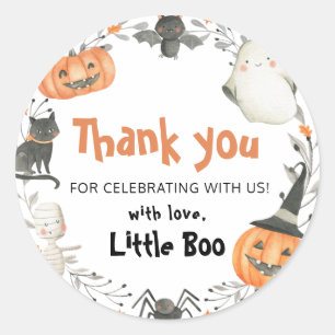 Cute A Little Boo Halloween Autumn Shower Runt Klistermärke