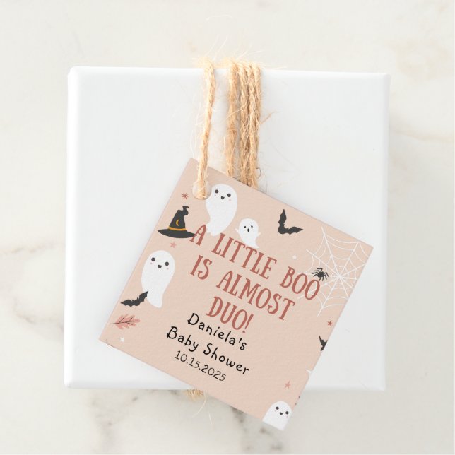 Cute A Little Boo Halloween Baby Shower Gåvor Etiketter (På plats)