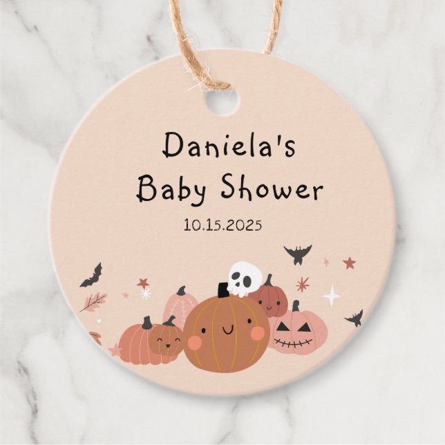 Cute A Little Boo Halloween Baby Shower Gåvor Etiketter (Framsida)