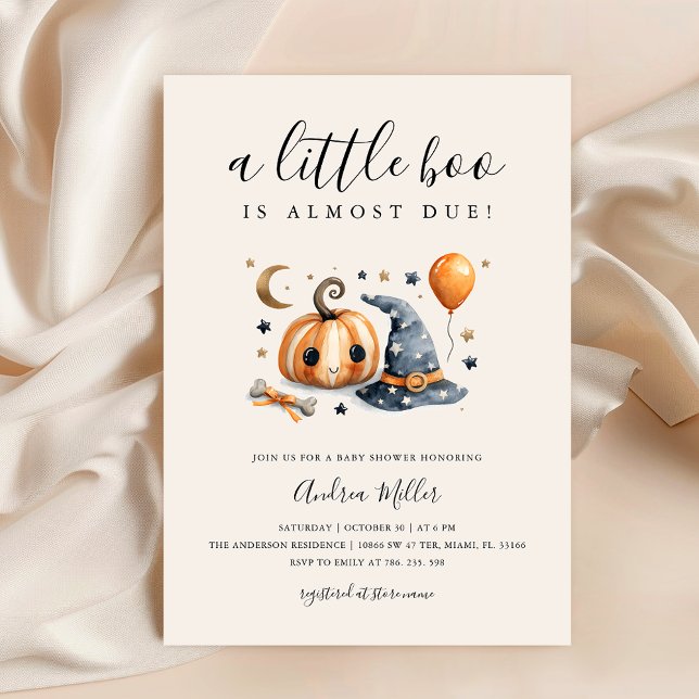 Cute A Little Boo Halloween Baby Shower Inbjudningar (Skapare uppladdad)