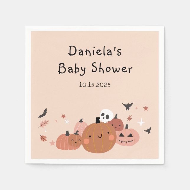 Cute A Little Boo Halloween Baby Shower Pappersservett (Framsidan)