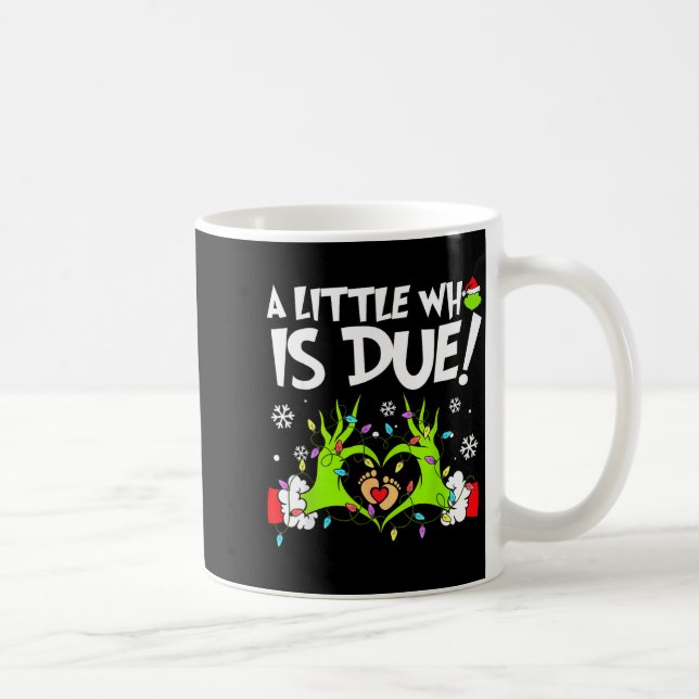 Cute A Little Who Is Due Christmas Pregnancy Annou Kaffemugg (Höger)