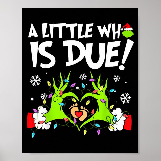 Cute A Little Who Is Due Christmas Pregnancy Annou Poster (Framsidan)