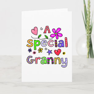 Cute a Speciell Granny Hälsning text Expression Kort