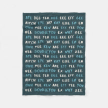 Cute ABC "AYE BEE SEA" Phonetic Baby Blanket