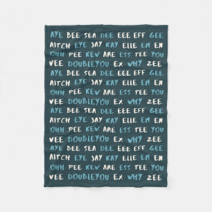 Cute ABC "AYE BEE SEA" Phonetic Baby Blanket Fleecefilt