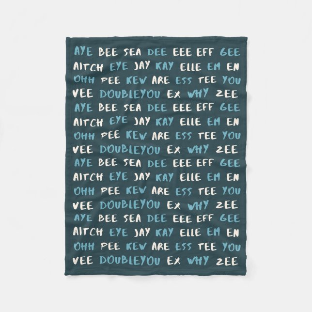 Cute ABC "AYE BEE SEA" Phonetic Baby Blanket Fleecefilt (Framsidan)