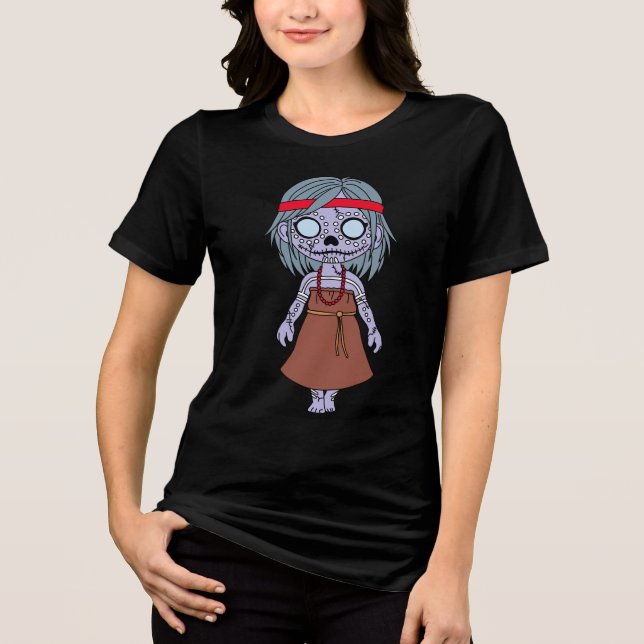 Cute Aboriginal Australian Zombie T Shirt (Framsida)