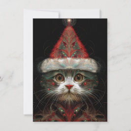 Cute Abstract Cat Christmas Cards Julkort