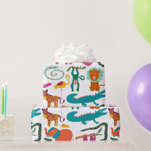 Cute Abstrakt Animals Kids Mönster Presentpapper