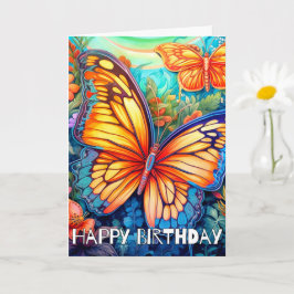 Cute Abstrakt Artsy Butterfly | Grattis på födelse Kort
