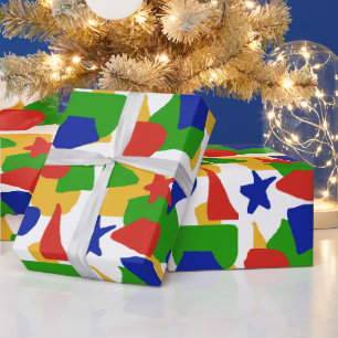 Cute Abstrakt-barn Färgstarka Chaos Mönster Presentpapper