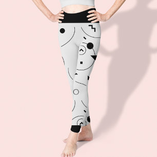 Cute Abstrakt Black and White Mönster Leggings