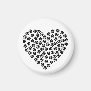 Cute Abstrakt Black Tass avtryck Hjärtar Valentine Magnet