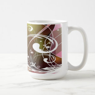 Cute Abstrakt Blommigt Mugg
