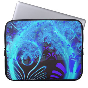 Cute Abstrakt Blue Blommigt Natature Mönster Fine Laptop Sleeve