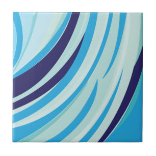 Cute Abstrakt Blue Diagonal Rand Kakelplatta