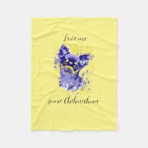 Cute Abstrakt Chihuahua Fleece Blanket