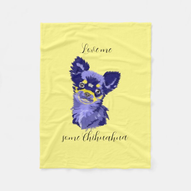 Cute Abstrakt Chihuahua Fleece Blanket (Framsidan)