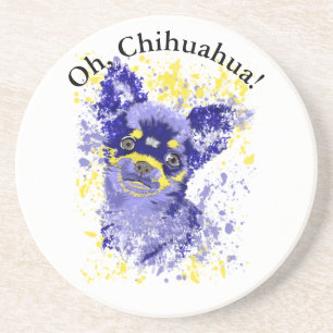 Cute Abstrakt Chihuahua Sandstone Underlägg