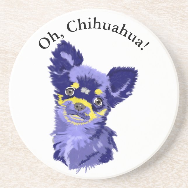 Cute Abstrakt Chihuahua Sandstone Underlägg (Framsidan)