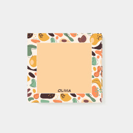 Cute Abstrakt Colorful Mönster Monogram Namn Post-it Block
