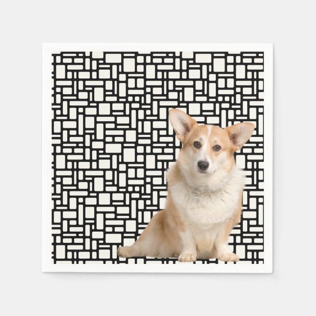 Cute Abstrakt Corgi Pappersservett (Framsidan)