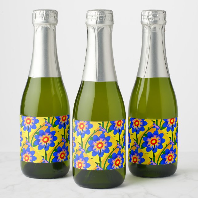 Cute Abstrakt Flowers Mönster (Flaskor)