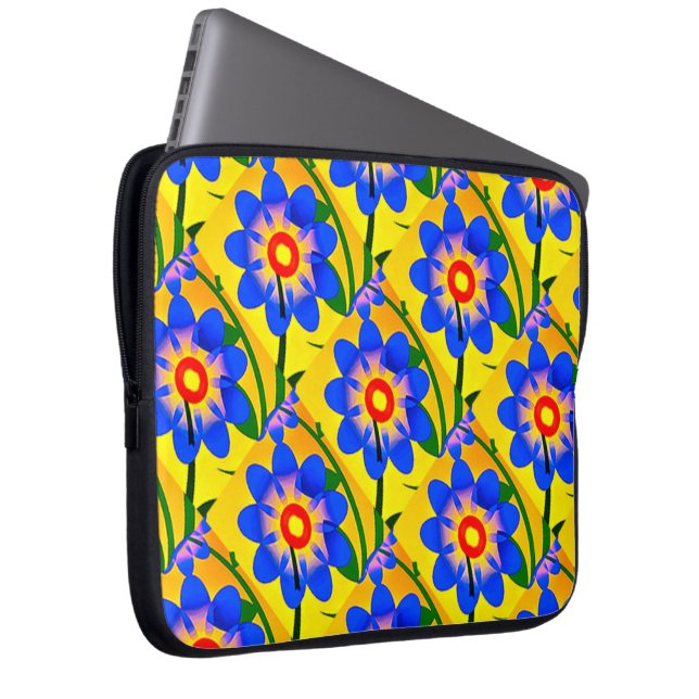 Cute Abstrakt Flowers Mönster Laptop Fodral (Framsidan Höger)