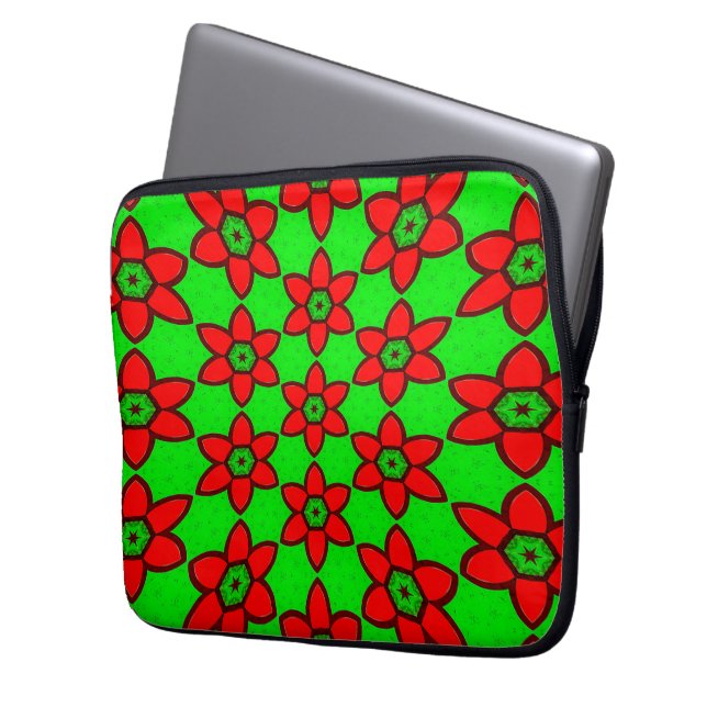 Cute Abstrakt Flowers Mönster Laptop Fodral (Framsidan Vänster)