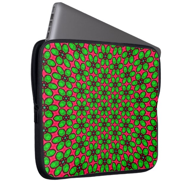 Cute Abstrakt Flowers Mönster Laptop Fodral (Framsidan Höger)