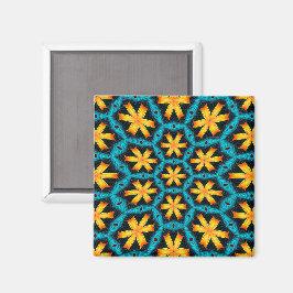 Cute Abstrakt Flowers Mönster Magnet