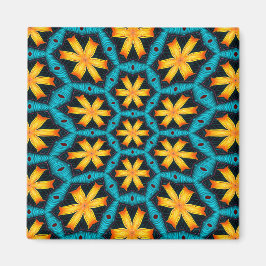 Cute Abstrakt Flowers Mönster Magnet